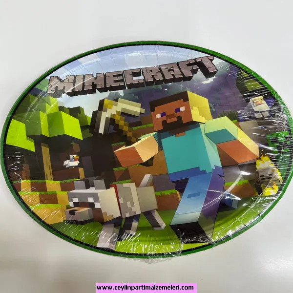 Mınecraft Temalı Karton Tabak